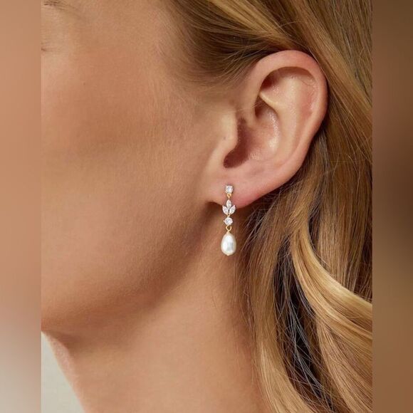 pearl drop earrings A689 - Picture 2 of 4